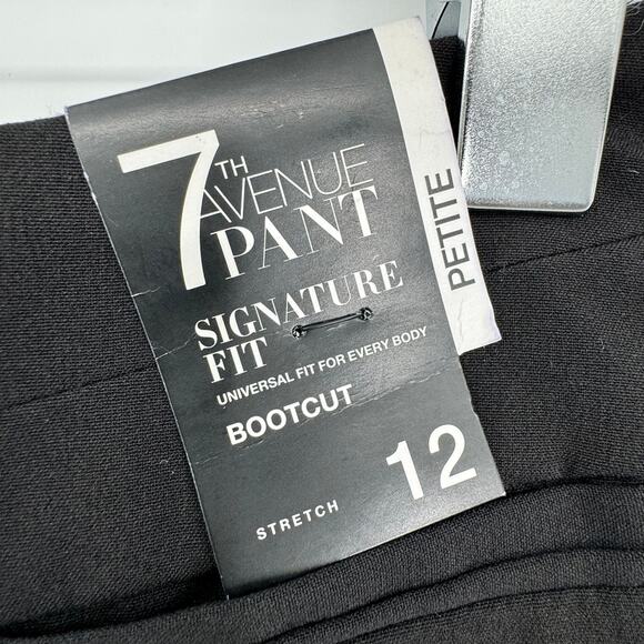 7th Avenue signature fit pants bootcut stretch black career work slacks 12P NEW - Picture 5 of 8